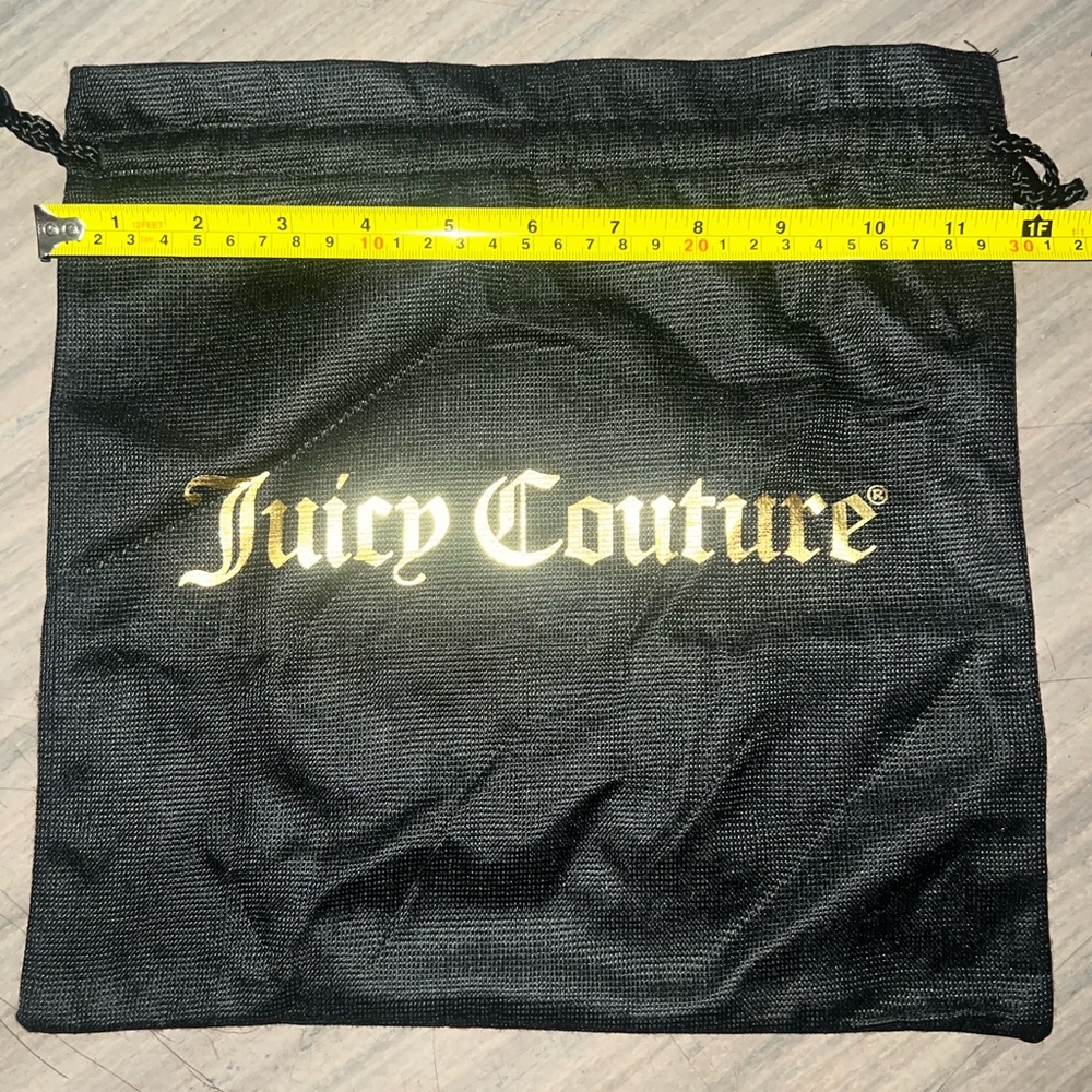 Juicy Couture Black and Gold Drawstring Dust Bag